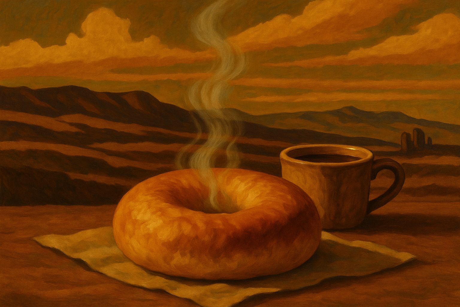 Golden Steaming Bagel